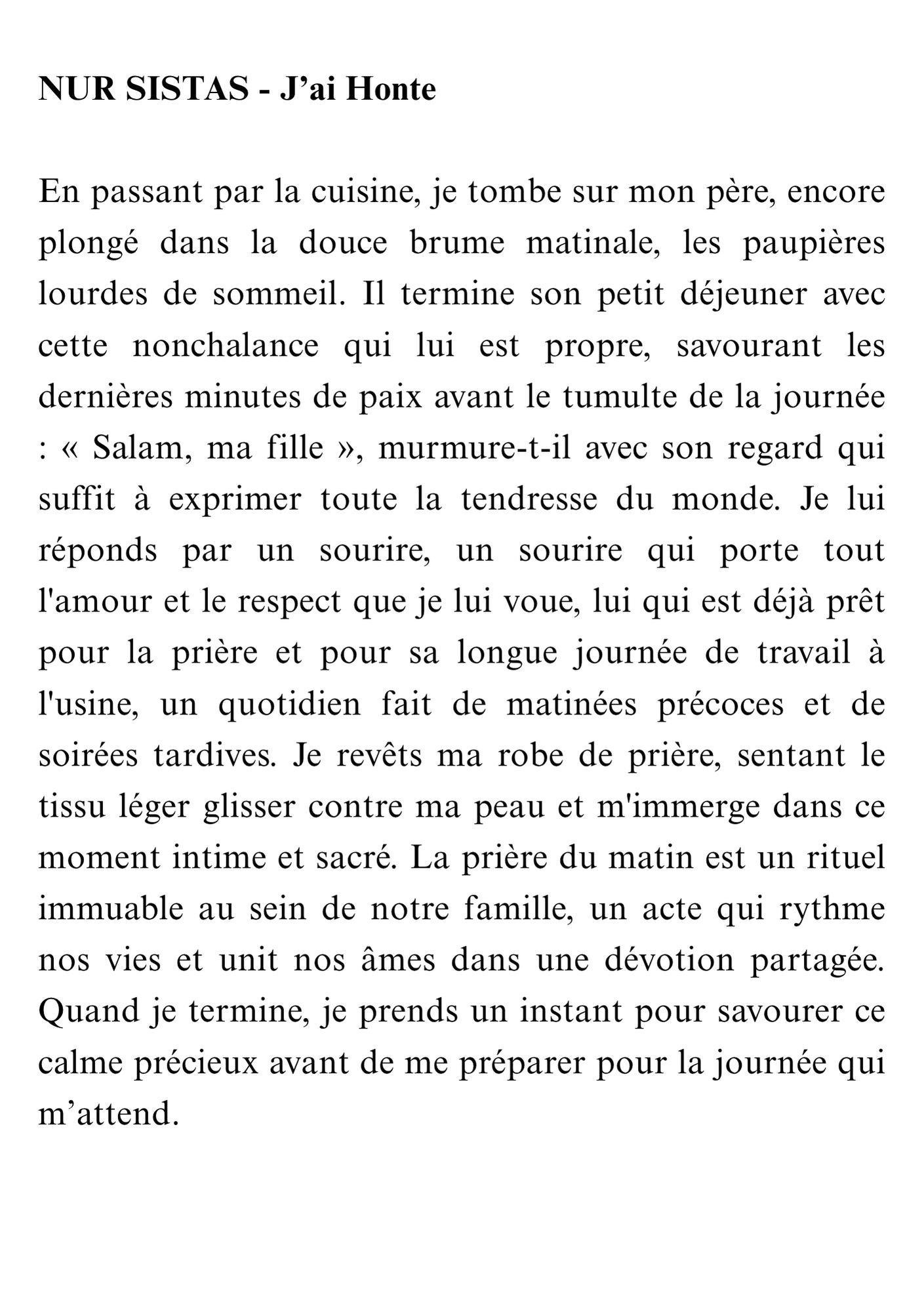 Roman - J'ai Honte (les dangers des relations illicites en Islam)